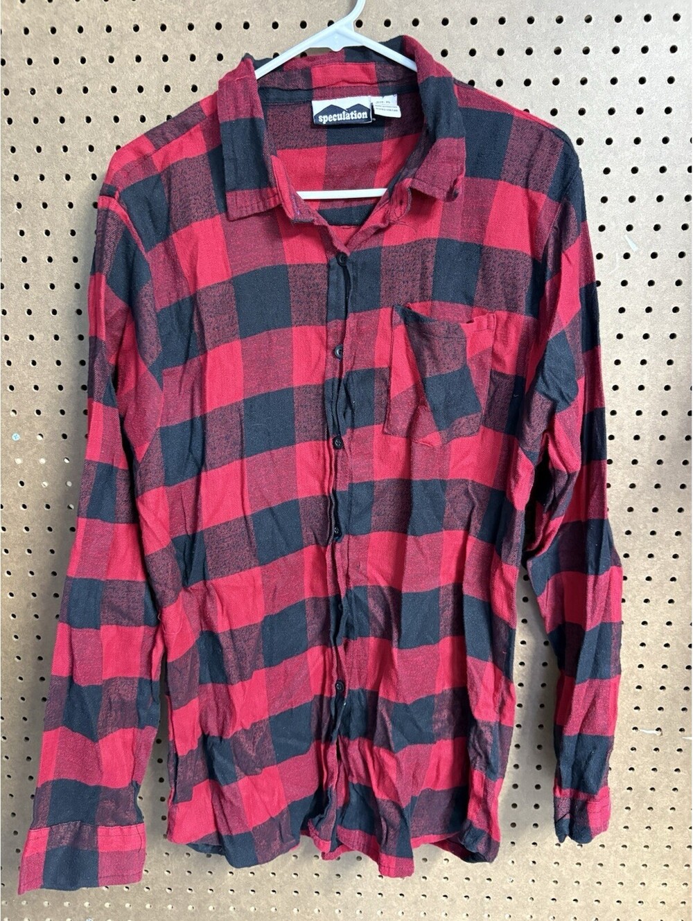 Red & Black Buffalo Plaid Womens XL Speculation Flannel Long Sleeve